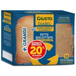 GIUSTO DIABEL FETTE BISCOTTATE 2 PEZZI DA 75 G TAGLIO PREZZO-20%