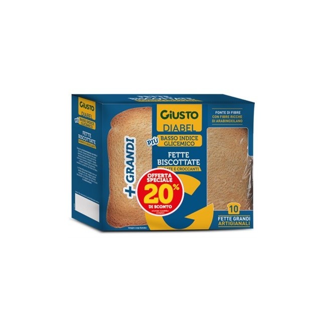 GIUSTO DIABEL FETTE BISCOTTATE 2 PEZZI DA 75 G TAGLIO PREZZO-20%