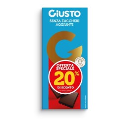 GIUSTO SENZA ZUCCHERI AGGIUNTI TAVOLETTA DI CIOCCOLATO FONDENTE 85 G