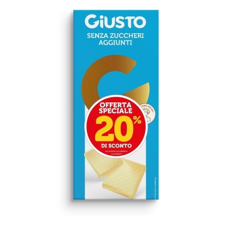 GIUSTO SENZA ZUCCHERI AGGIUNTI TAVOLETTA DI CIOCCOLATO BIANCO 85 G