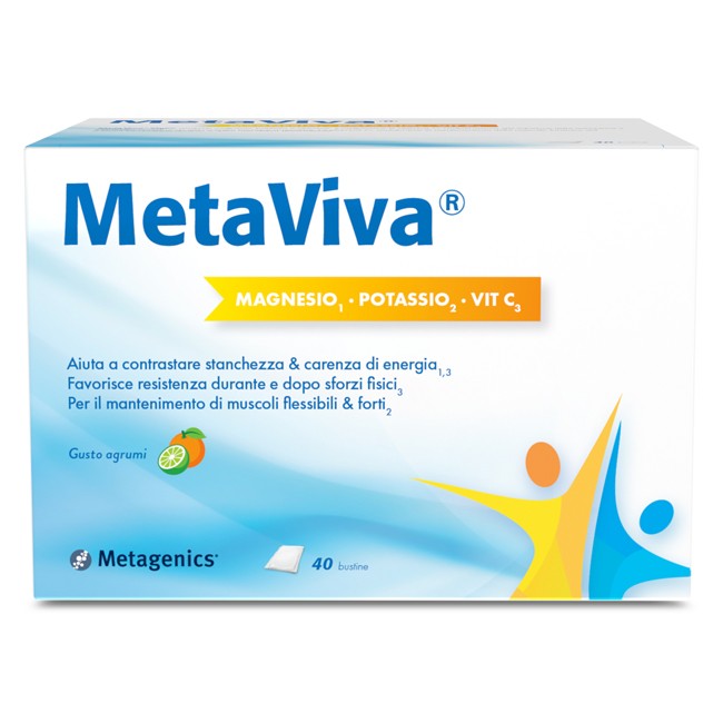 Metagenics Metaviva Magnesio/potassio/vitamina C 40 Bustine Metagenics Metaviva Magnesio/potassio/vitamina C 40 Bustine