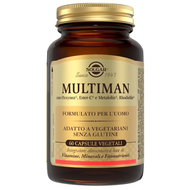 Solgar Multiman 60 capsule - Integratore di vitamine, minerali e fitonutrienti per uomo Solgar Multiman 60 capsule - Integratore di vitamine, minerali e fitonutrienti per uomo