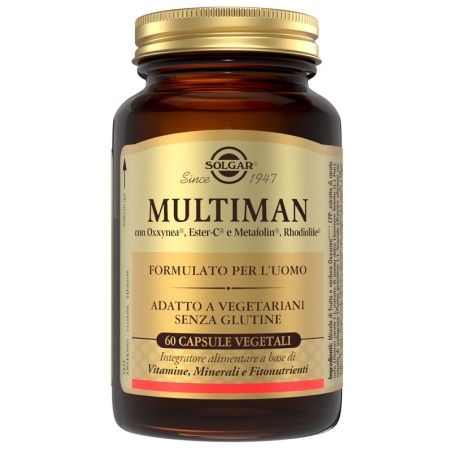 Solgar Multiman 60 capsule - Integratore di vitamine, minerali e fitonutrienti per uomo Solgar Multiman 60 capsule - Integratore di vitamine, minerali e fitonutrienti per uomo