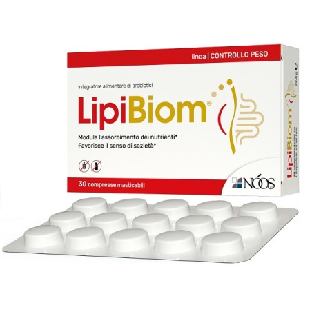 30 compresse masticabili di integratore LipiBiom.