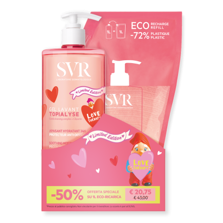 SVR Topialyse Bipack Gel lavant 1 litro + refill 1 litro LOVE THERAPY LIMITED EDITION SVR Topialyse Bipack Gel lavant 1 litro + refill 1 litro LOVE THERAPY LIMITED EDITION