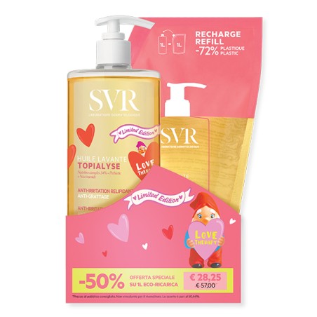 SVR Topialyse Bipack Huile lavant 1 litro + refill 1 litro LOVE THERAPY LIMITED EDITION SVR Topialyse Bipack Huile lavant 1 litro + refill 1 litro LOVE THERAPY LIMITED EDITION
