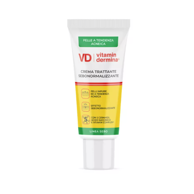 Vitamindermina Sebo crema sebonormalizzante pelli impure o acneiche 40 ml Vitamindermina Sebo crema sebonormalizzante pelli impure o acneiche 40 ml