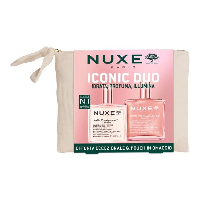 Nuxe Iconic Duo Florale pochette con Huile Prodigieuse Florale e Or Florale 50 ml Nuxe Iconic Duo Florale pochette con Huile Prodigieuse Florale e Or Florale 50 ml