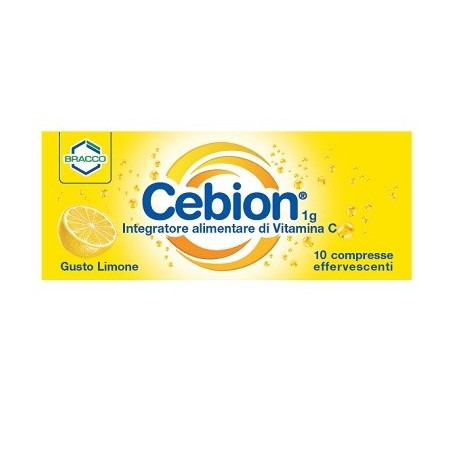 Cebion Integratore alimentare di Vitamina C gusto limone 10 compresse effervescenti Cebion Integratore alimentare di Vitamina C gusto limone 10 compresse effervescenti