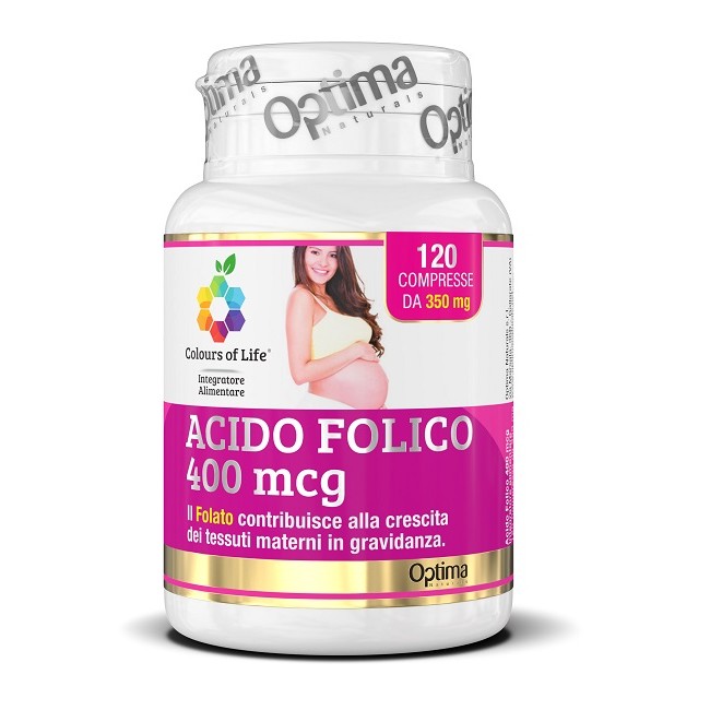Optima Naturals Colours Of Life Acido Folico 400 Mcg 120 Compresse 350 Mg