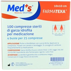 Farmac-zabban Garza Compressa Idrofila Meds Farmatexa 2/8 10x10cm 100 Pezzi