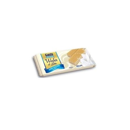 Giusto Wafer con farcitura di crema al latte senza zucchero 150 g Giusto Wafer con farcitura di crema al latte senza zucchero 150 g