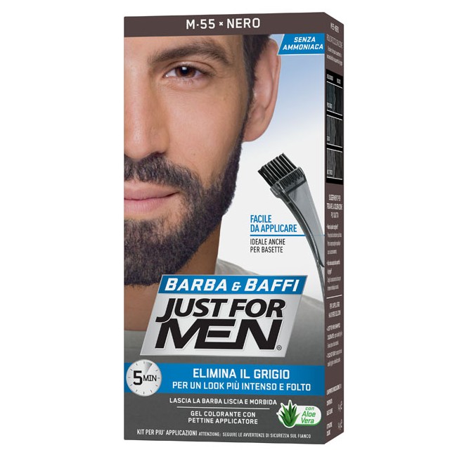 Combe Just For Men Barba & Baffi M55 tinta facciale colore nero 51 g Combe Just For Men Barba & Baffi M55 tinta facciale colore nero 51 g