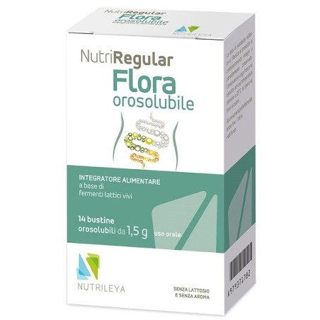 Nutrileya Nutriregular Flora integratore 14 bustine orosolubili Nutrileya Nutriregular Flora integratore 14 bustine orosolubili