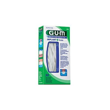 Gum Implant+ Floss filo interdentale per impianti corone e ponti 50 pezzi Gum Implant+ Floss filo interdentale per impianti corone e ponti 50 pezzi