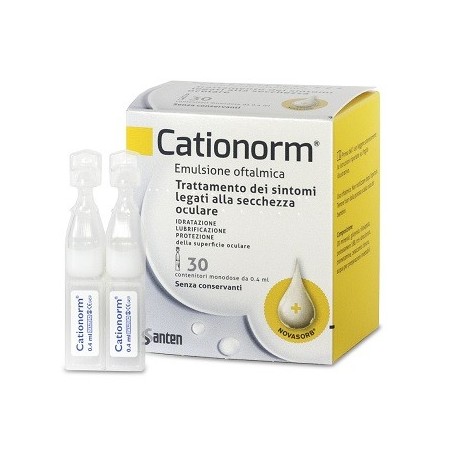 Cationorm Emulsione Oftalmica per Secchezza Oculare 30 Flaconcini Cationorm Emulsione Oftalmica per Secchezza Oculare 30 Flaconcini