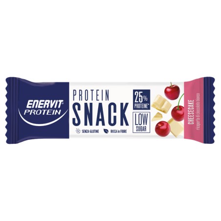Enervit Protein Snack Cheescake Low Sugar barretta proteica cioccolato bianco amarene e mandorle 30 g