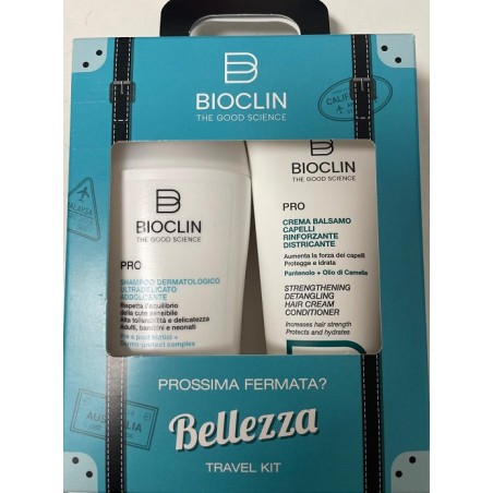 Bioclin travel kit bellezza - Shampoo ultradelicato 100 ml + balsamo rinforzante 100 ml
