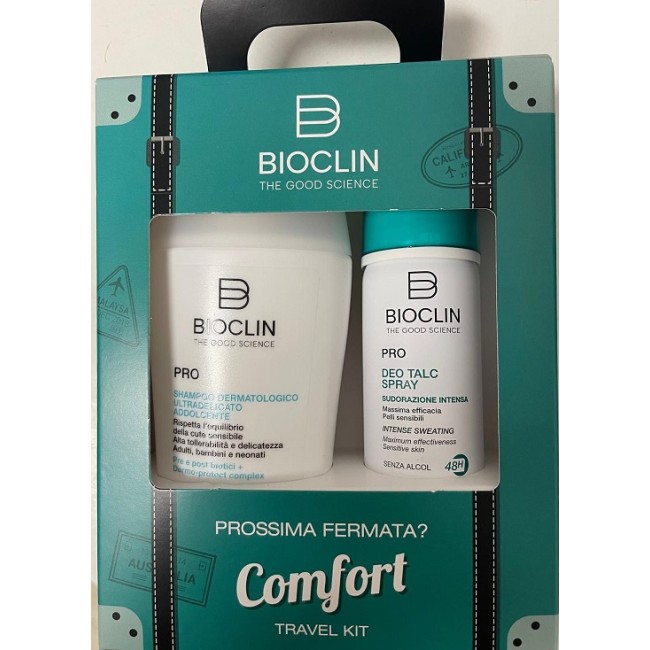 Bioclin travel kit comfort - Shampoo ultradelicato 100 ml + Deo Talc Spray 48 ore 50 ml