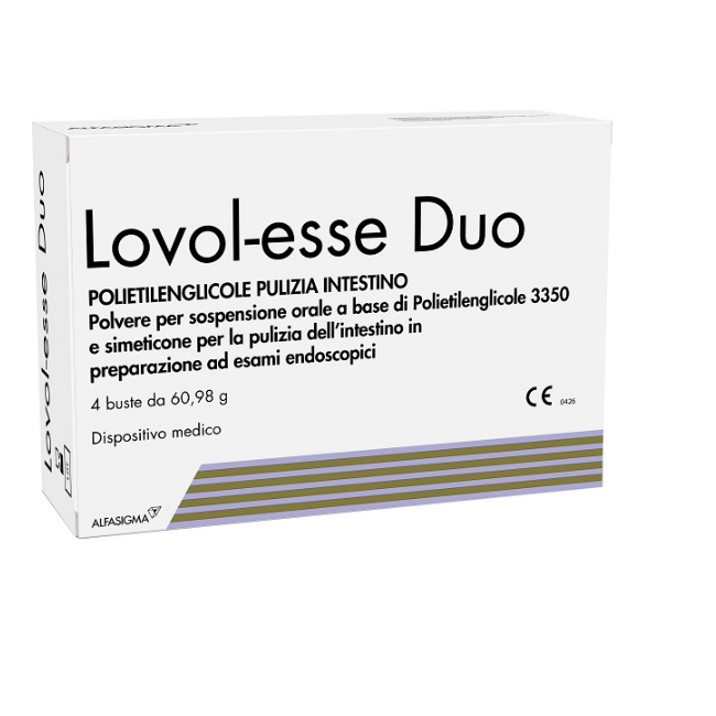 Lovol-Esse Duo 4 Bustine - Preparato per la Pulizia dell'Intestino