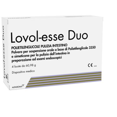 Lovol-Esse Duo 4 Bustine - Preparato per la Pulizia dell'Intestino