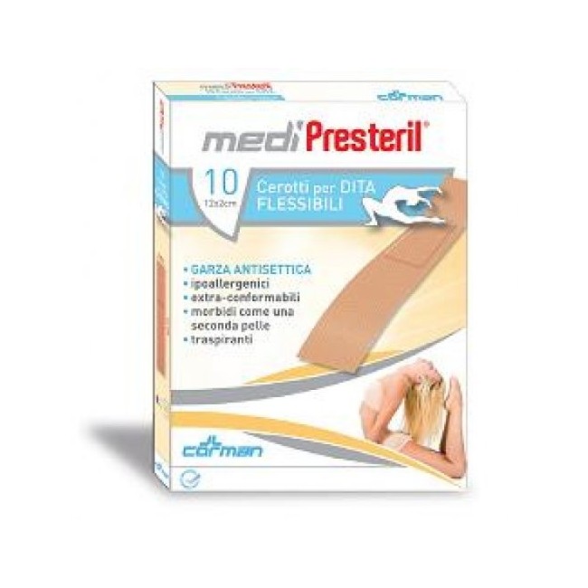 Medipresteril Cerotto per Dita flessibile con clorexidina 12x2 cm 10 pezzi.