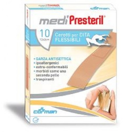 Medipresteril Cerotto per Dita flessibile con clorexidina 12x2 cm 10 pezzi.