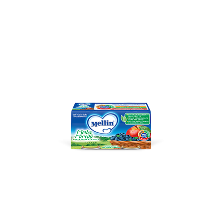 Mellin Omogenizzato alla Frutta Mela e Mirtilli - Alimento per bambini Mellin Omogenizzato alla Frutta Mela e Mirtilli - Alimento per bambini