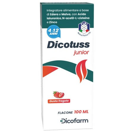Dicotuss Junior Gusto Fragola Secrezioni Bronchiali 100 ml Dicotuss Junior Gusto Fragola Secrezioni Bronchiali 100 ml