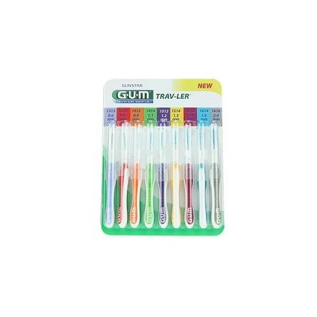 Gum Trav-Ler Kit 9 scovolini interdentali professionali di diametri assortiti Gum Trav-Ler Kit 9 scovolini interdentali professionali di diametri assortiti