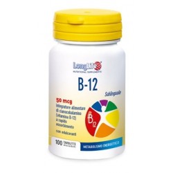 LongLife B-12 Sublinguale 50 mcg integratore vegano ricostituente 100 tavolette
