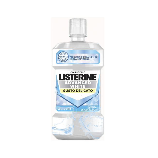 Listerine Advanced White Collutorio Gusto Delicato Bundle 2 x 500 ml