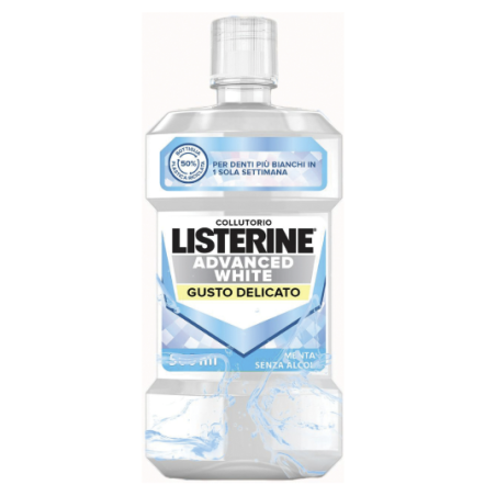 Listerine Advanced White Collutorio Gusto Delicato Bundle 2 x 500 ml