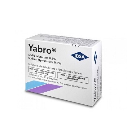 Yabro Sodio Ialuronato 0,3% soluzione da nebulizzare 10 fiale Yabro Sodio Ialuronato 0,3% soluzione da nebulizzare 10 fiale