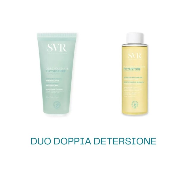 SVR Duo Doppia detersione Physiopure olio struccante 150 ml + gel detergente 200 ml SVR Duo Doppia detersione Physiopure olio struccante 150 ml + gel detergente 200 ml