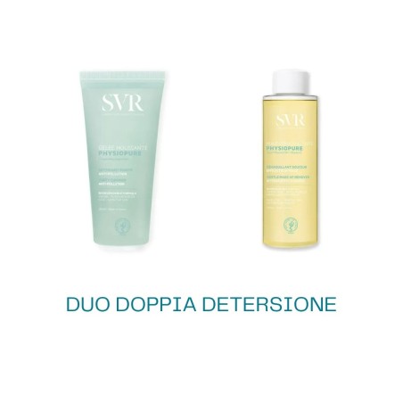 SVR Duo Doppia detersione Physiopure olio struccante 150 ml + gel detergente 200 ml SVR Duo Doppia detersione Physiopure olio struccante 150 ml + gel detergente 200 ml