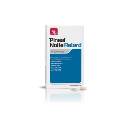 Pineal Notte Retard integratore per sonno e benessere mentale 24 compresse Pineal Notte Retard integratore per sonno e benessere mentale 24 compresse