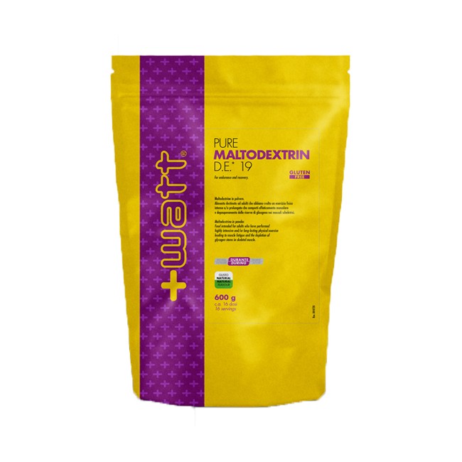 +watt Pure Maltodextrin D E 19 integratore in polvere per sportivi 600 g gusto natural