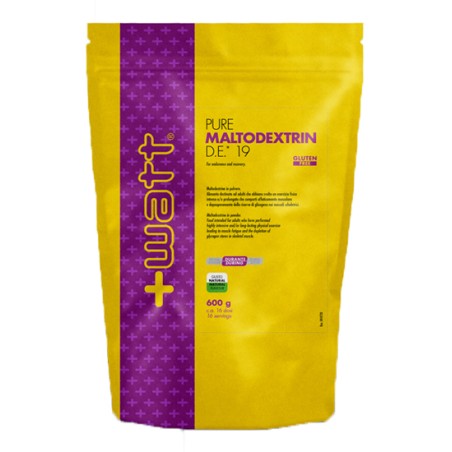 +watt Pure Maltodextrin D E 19 integratore in polvere per sportivi 600 g gusto natural