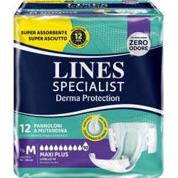 12 pannoloni a mutandina Lines Specialist Derma Protection Maxi Plus.