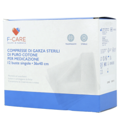 Farvima Medicinali F Care Garza Compressa In Cotone 12/8 36x40cm 12 Pezzi
