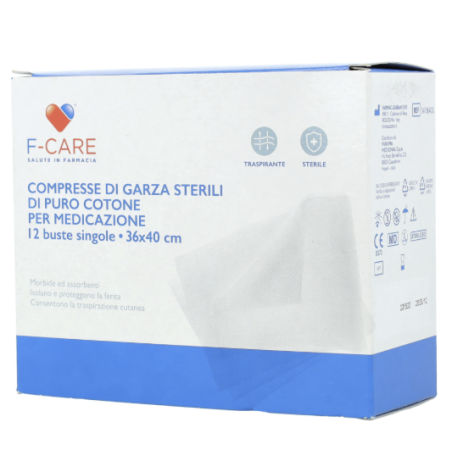 Farvima Medicinali F Care Garza Compressa In Cotone 12/8 36x40cm 12 Pezzi Farvima Medicinali F Care Garza Compressa In Cotone 12/8 36x40cm 12 Pezzi