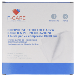 Farvima Medicinali F Care Garza Compressa In Cotone 12/8 10x10cm 100 Pezzi