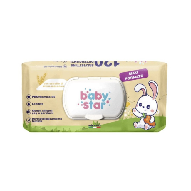 Farvima Medicinali Babystar Salviettine Bebe' Avena Bio 120 Pezzi