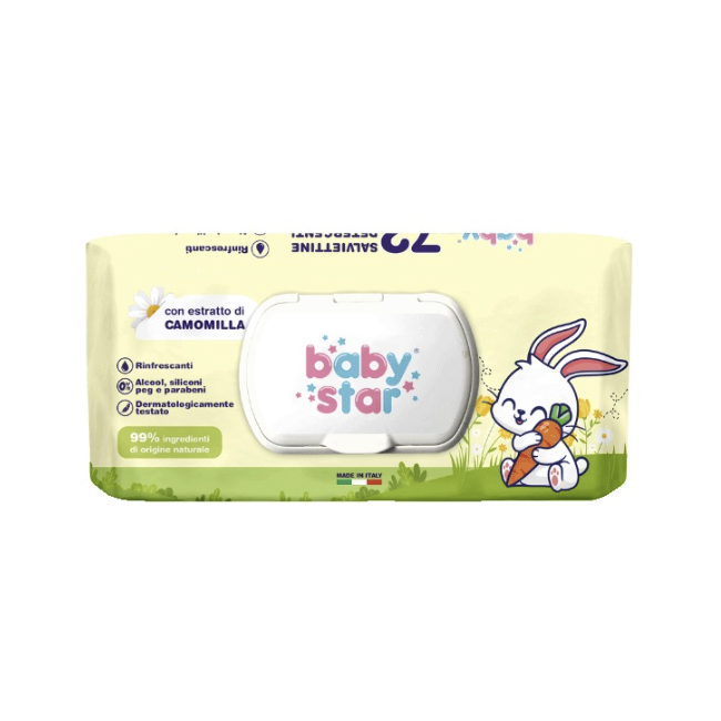 Farvima Medicinali Babystar Salviettine Bebe' Camomilla 72 Pezzi