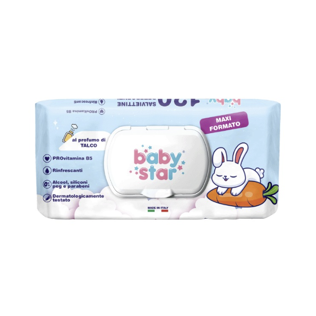 Farvima Medicinali Babystar Salviettine Bebe' Talco 120 Pezzi