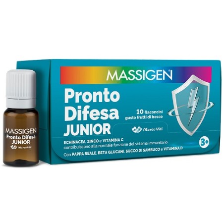 10 flaconcini di Massigen Pronto Difesa Junior.