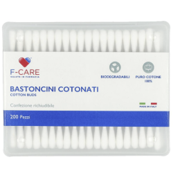 Farvima Medicinali F Care Bastoncini Cotonati 200 Pezzi