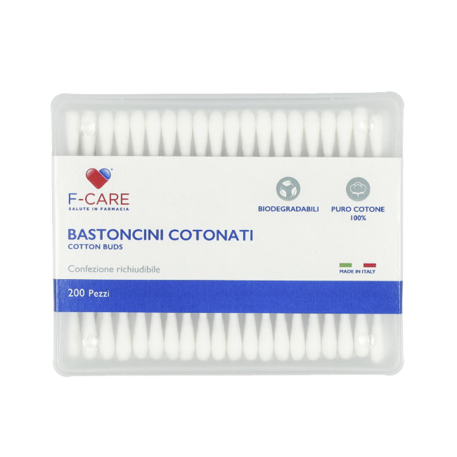 Farvima Medicinali F Care Bastoncini Cotonati 200 Pezzi Farvima Medicinali F Care Bastoncini Cotonati 200 Pezzi