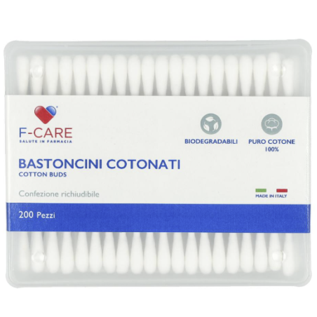 Farvima Medicinali F Care Bastoncini Cotonati 200 Pezzi Farvima Medicinali F Care Bastoncini Cotonati 200 Pezzi